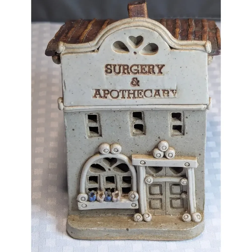 Vintage Windy Meadows Pottery Surgery & Apothecary Village House Figurine
